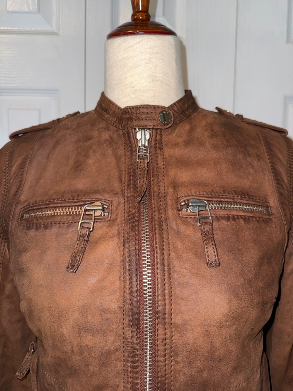Black Rivet Brown Suede Jacket Sz XS - Picture 3 of 12